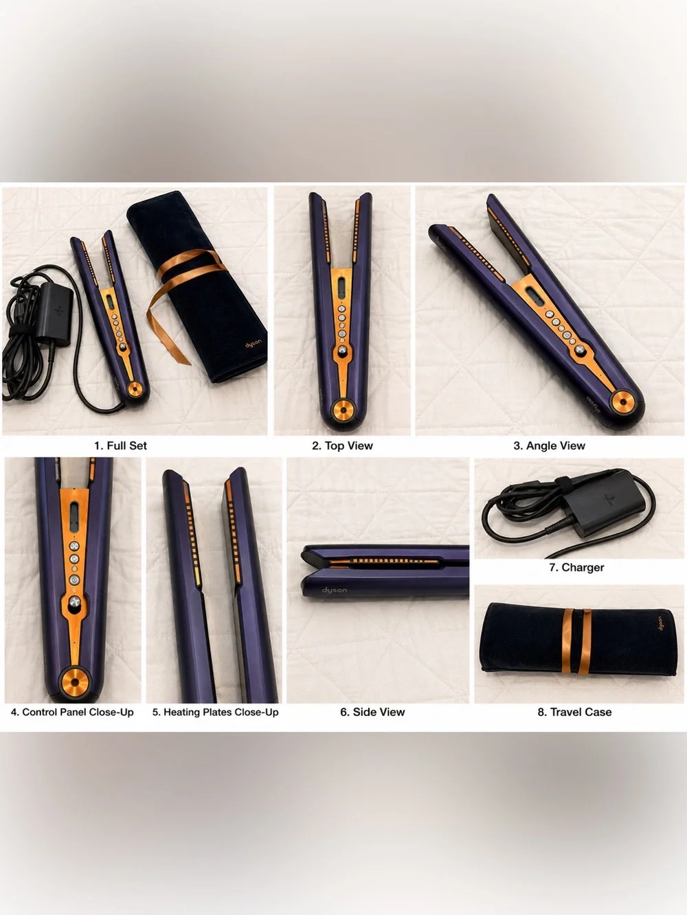 Dyson Corrale Cordless Hair Straightener Purple/Copper,Charger & Travel Sleeve - Picture 2 of 3